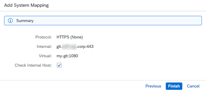 Add system mapping pop-up in the SAP Connectivity service