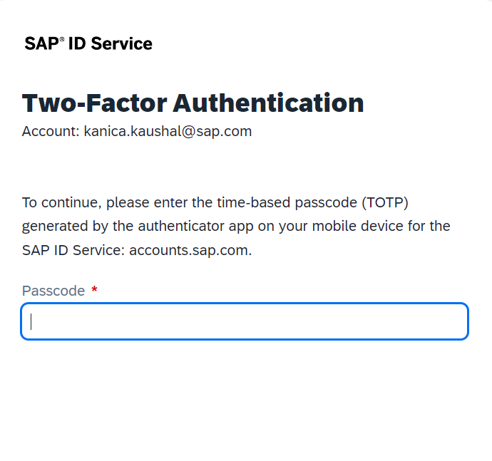 Enter your authenticator app password