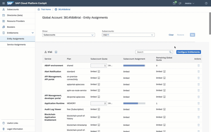 Click Configure Entitlemts