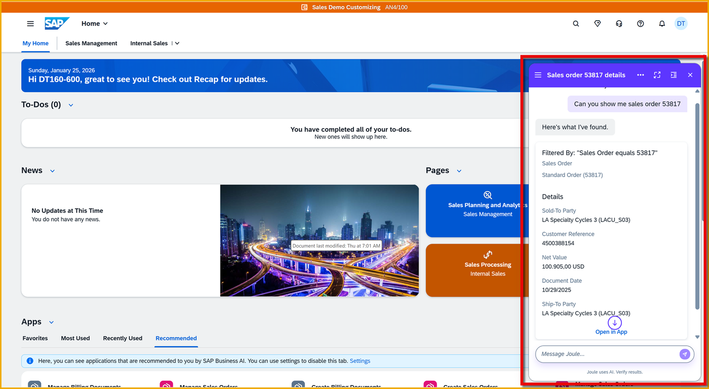 Joule in S/4HANA