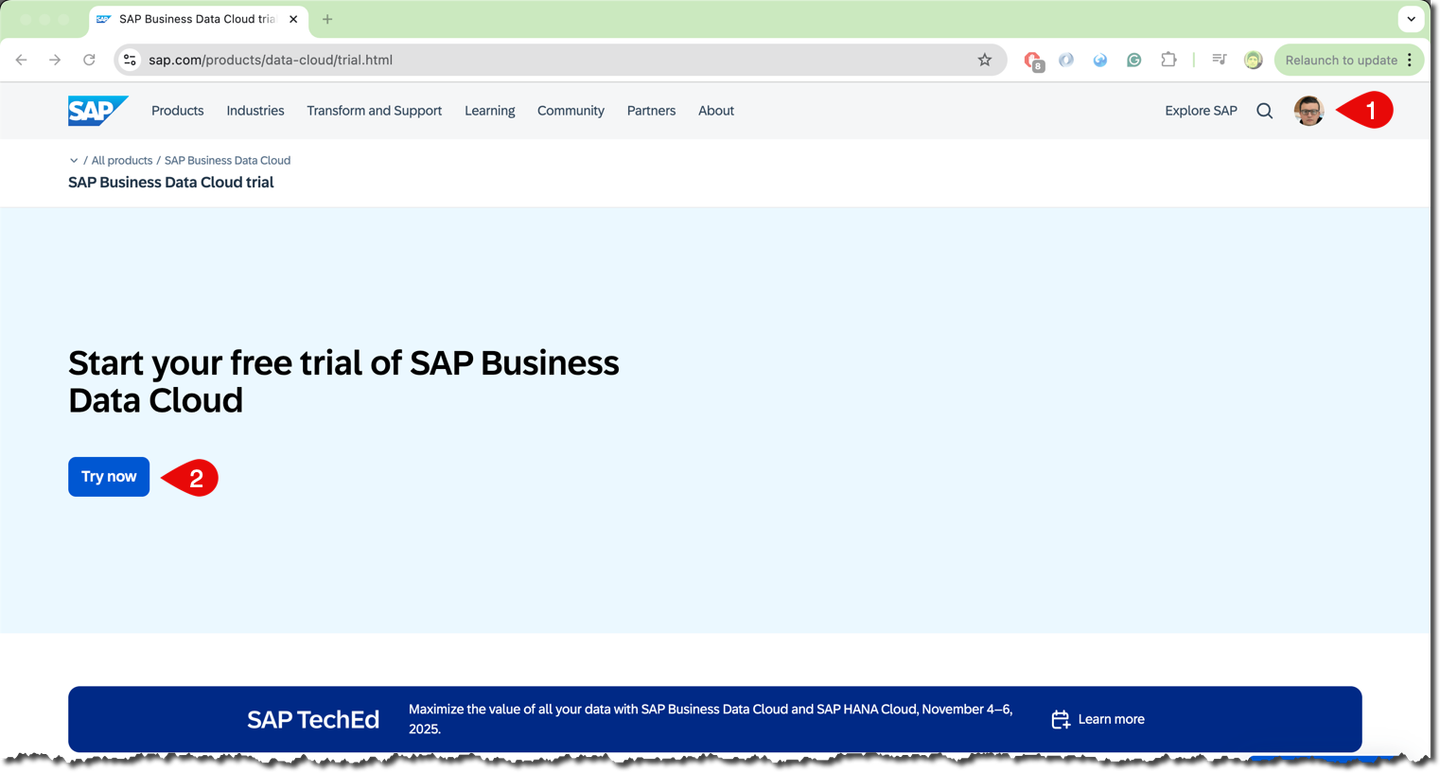 Registration page
