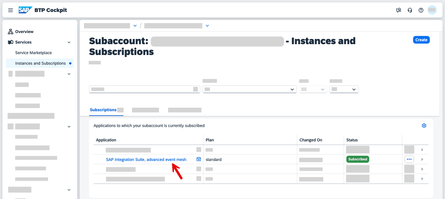 Create instance