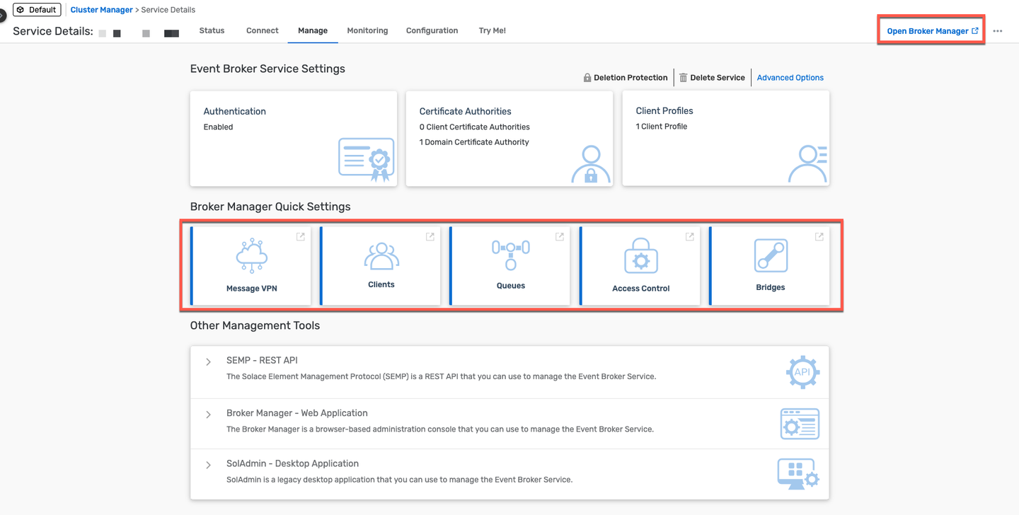 Event Broker - Manage