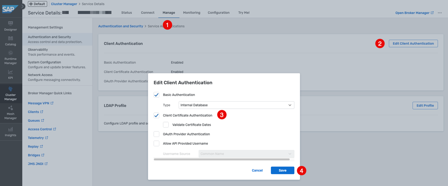 Enable Client Certificate