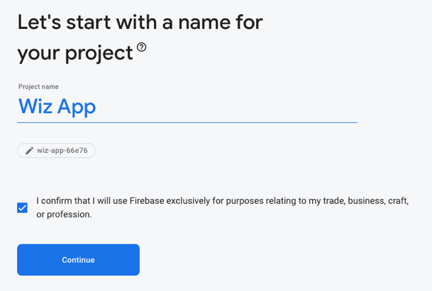 Add project in Firebase