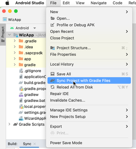 Sync project with gradle files