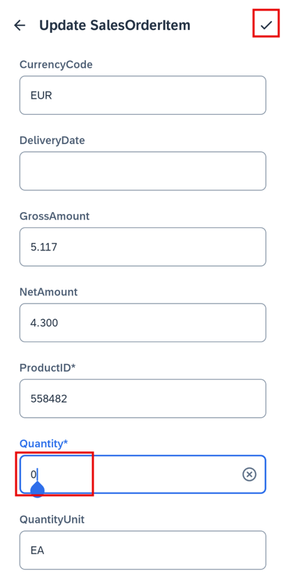 Create with zero quantity