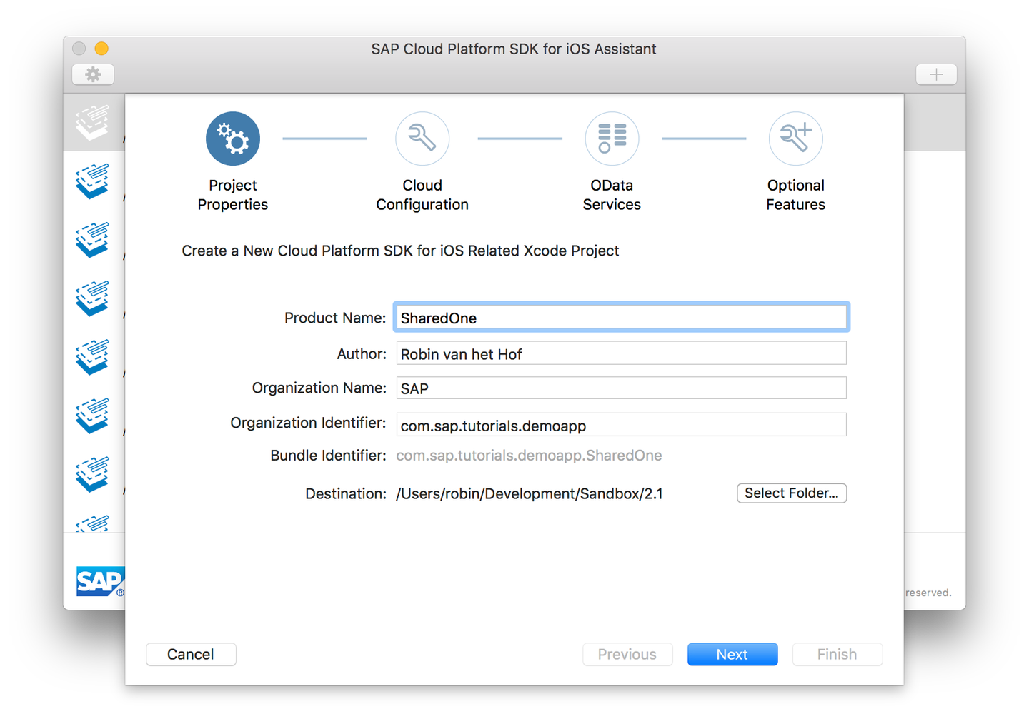 Create Xcode project with SAP BTP SDK Assistant for iOS