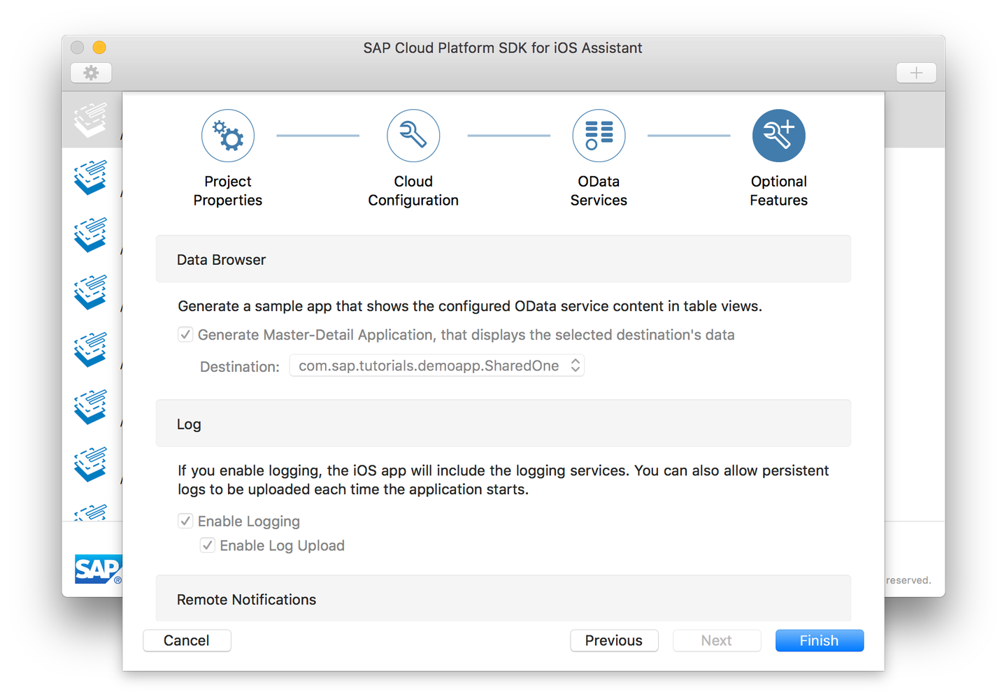 Create Xcode project with SAP BTP SDK Assistant for iOS