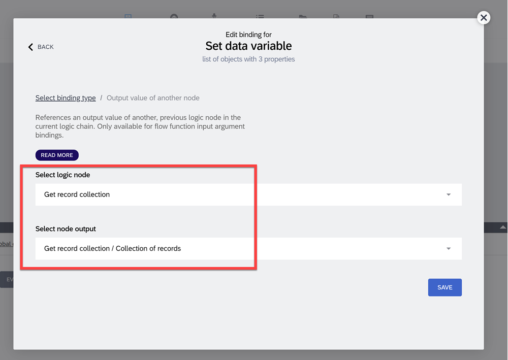 Select new binding