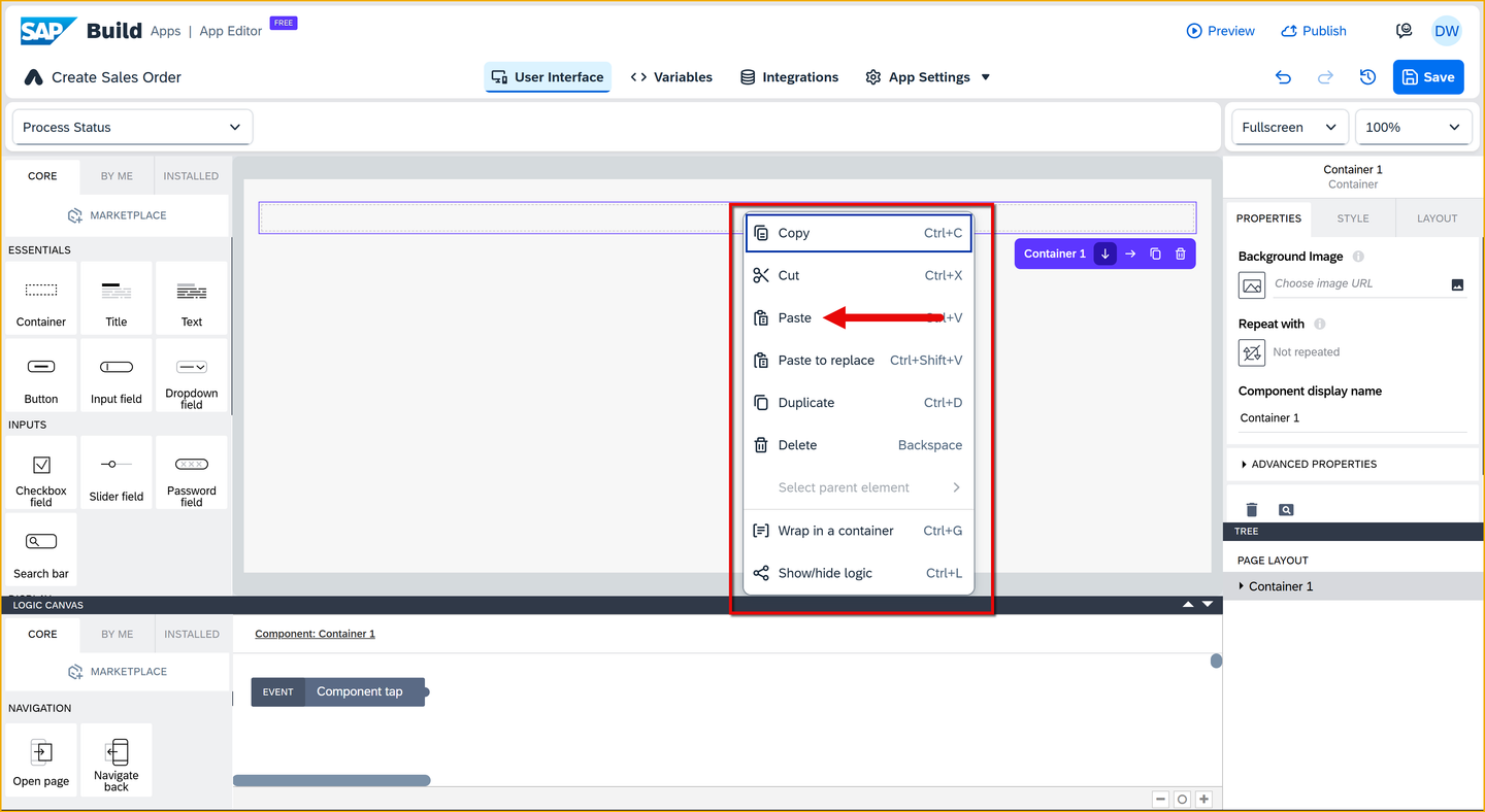 Paste UI