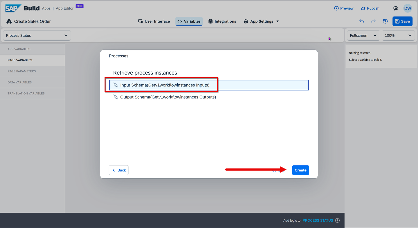 Create page variable