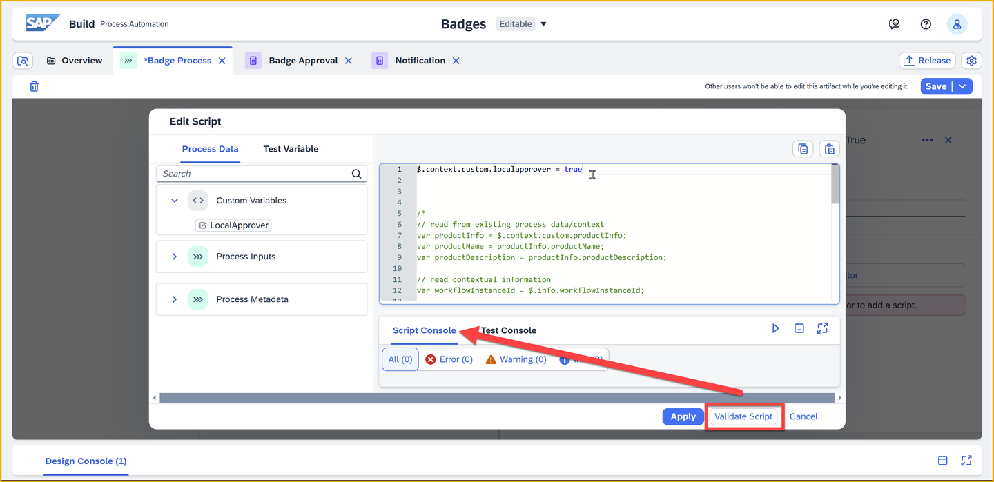 Validate script
