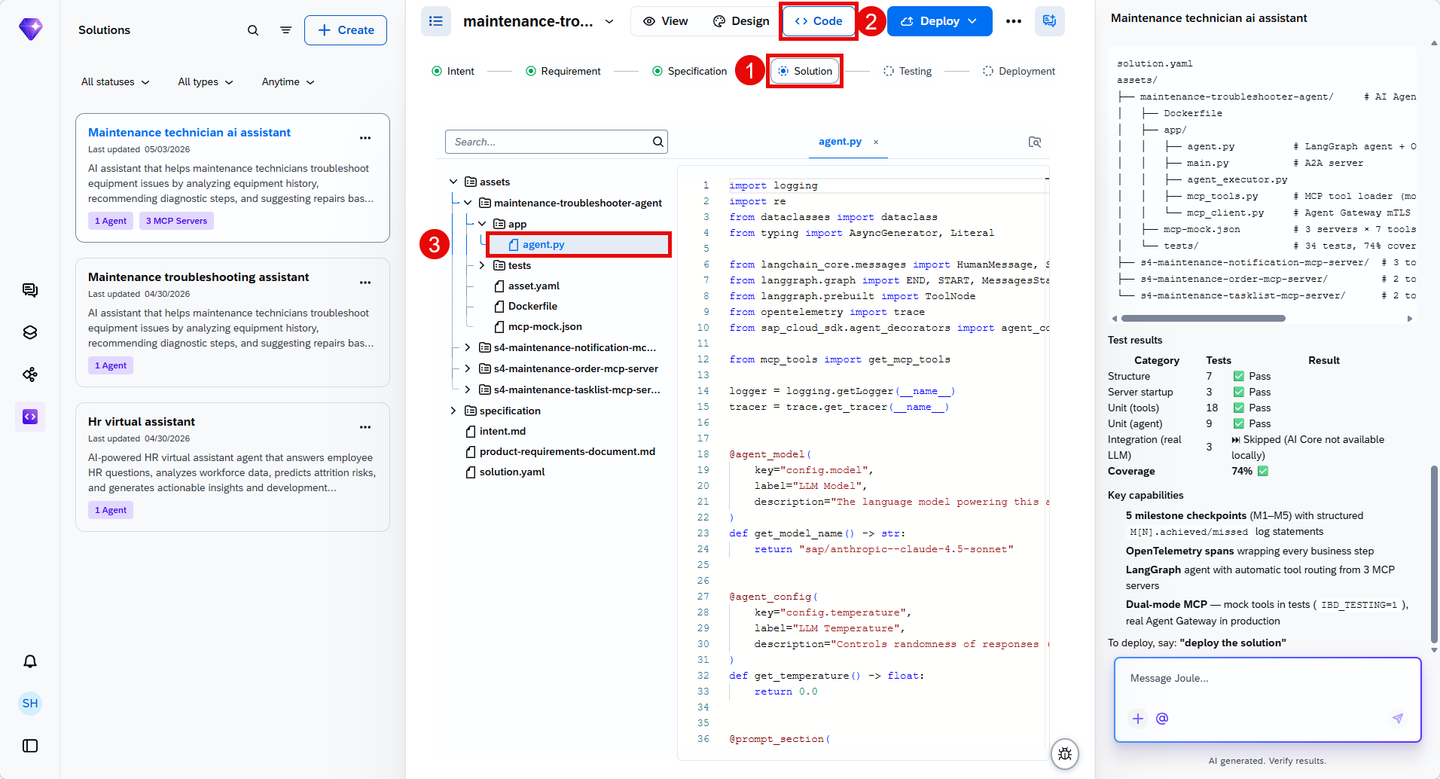 Solution code