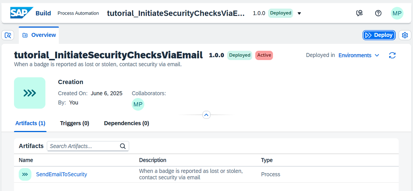 Process Automation deployed