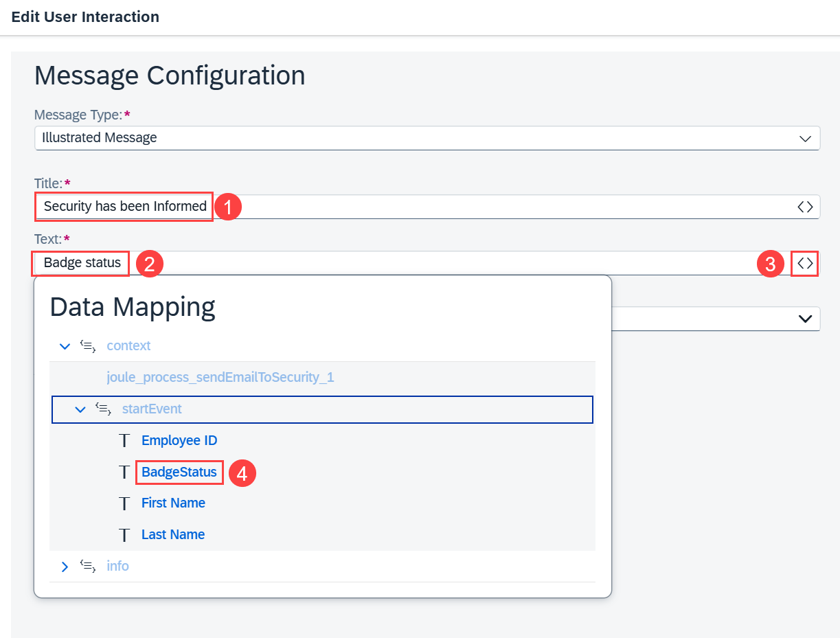 Joule Studio message configuration