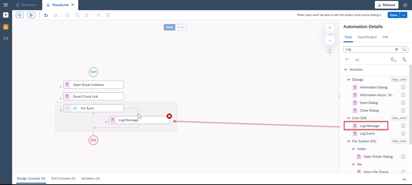 Add Log Message