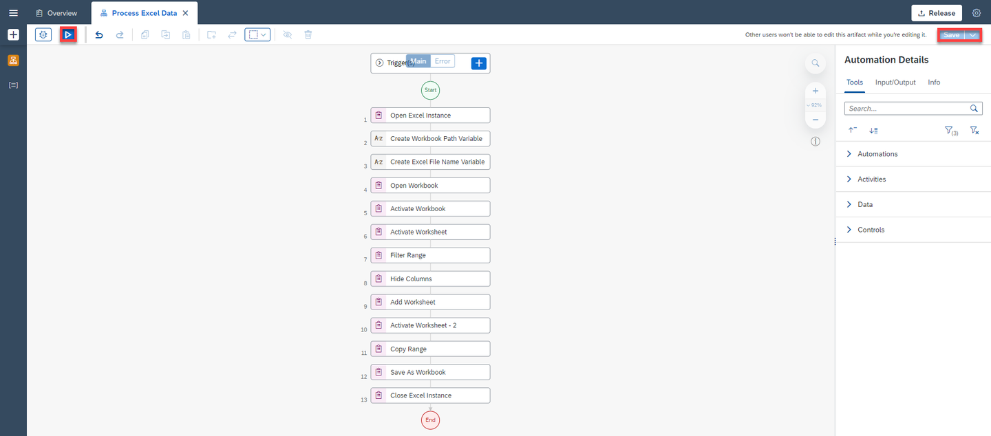 Run the project to test and validate
