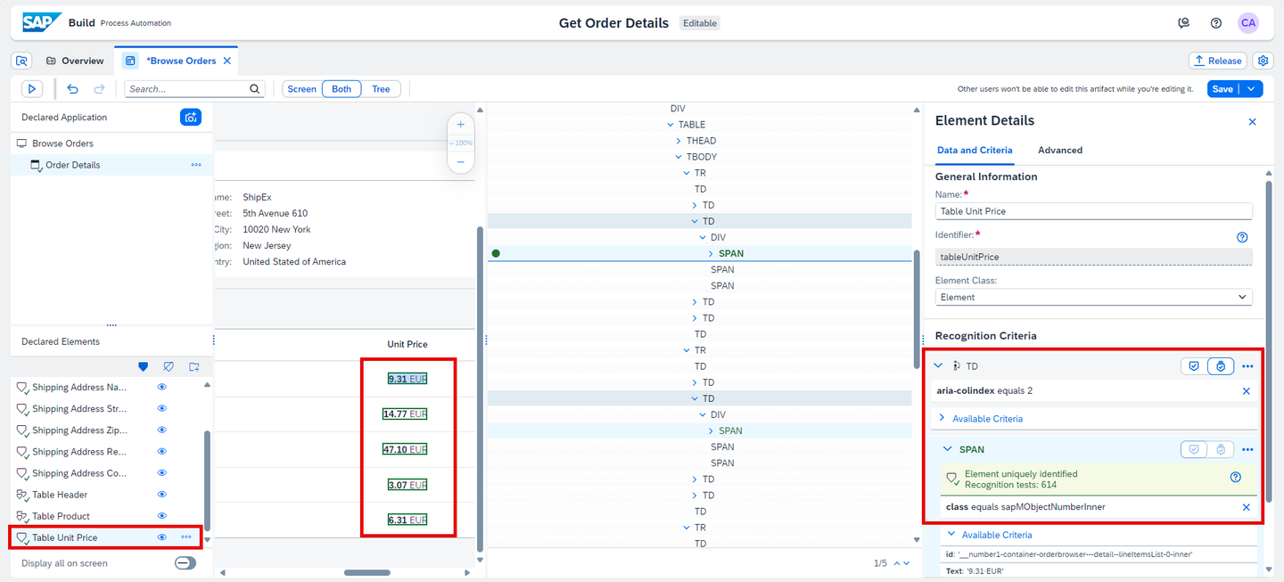 Declare Line Items Product