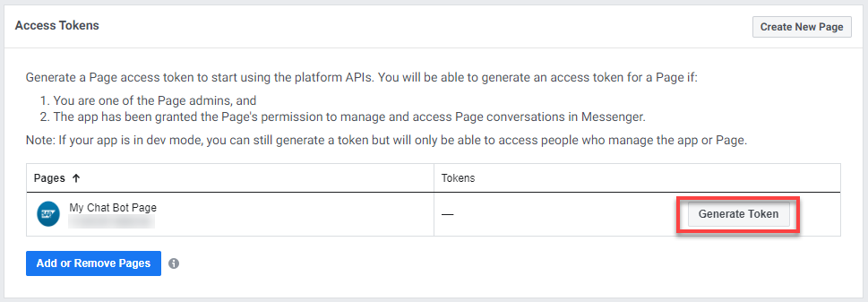 Generate tokens
