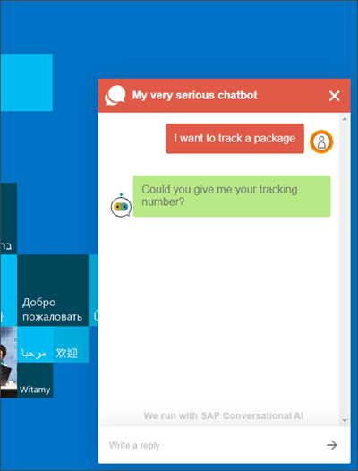 Chatting with bot on site