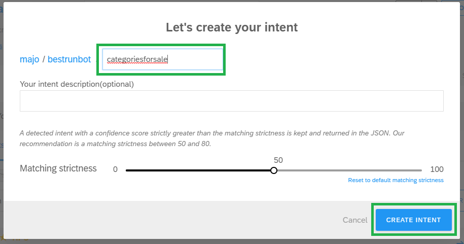 Create intent