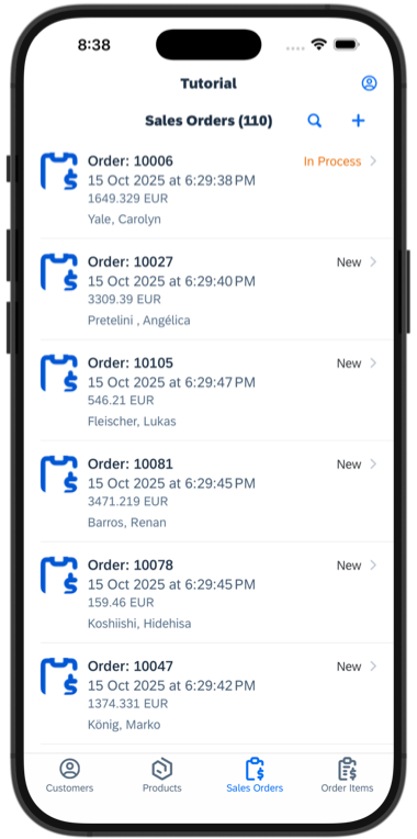 iOS Sales Orders Total Count Caption